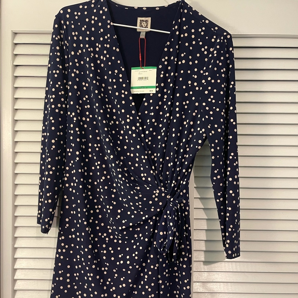 Anne Klein 3/4 sleeve faux wrap blouse size Large